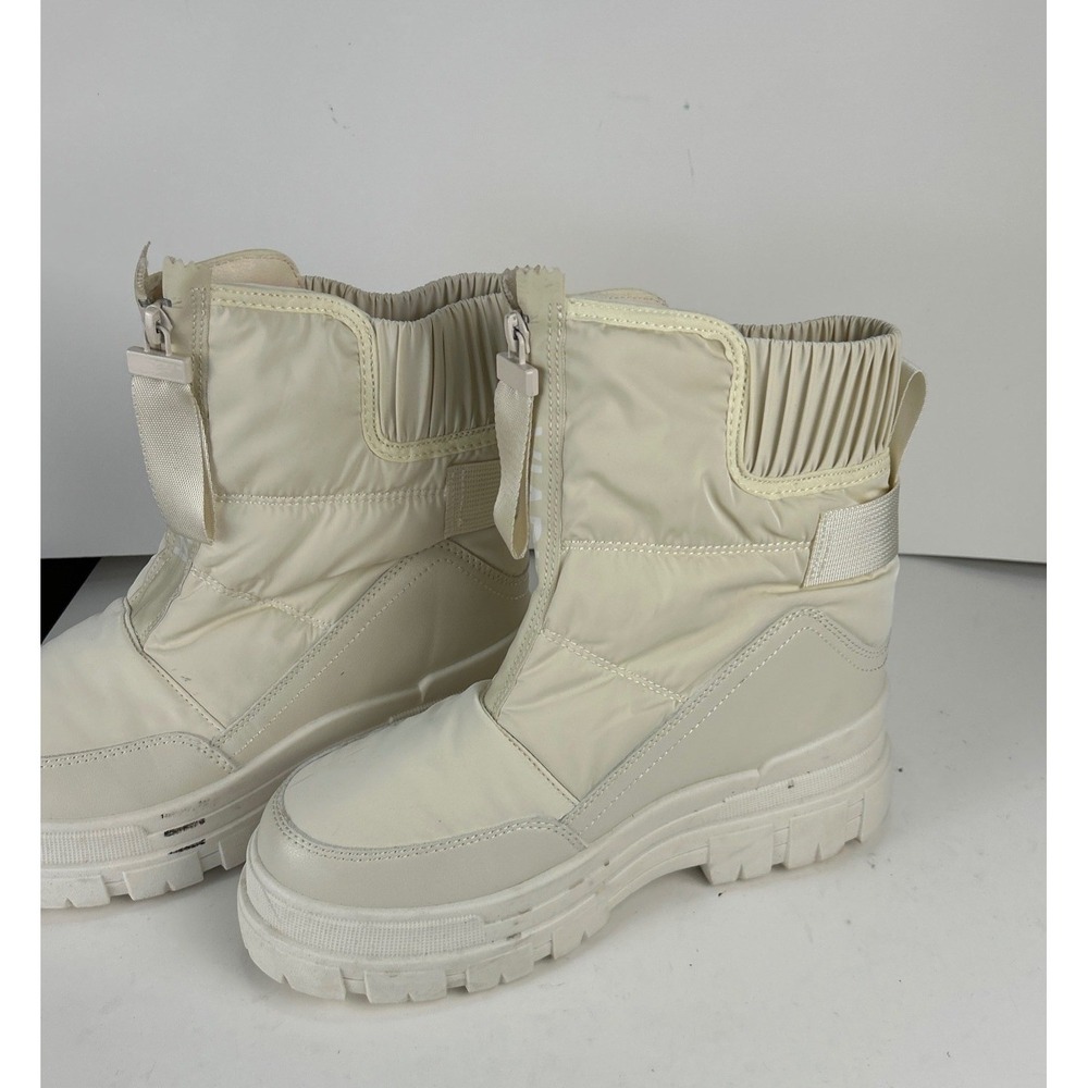 Viapipa Cream Puffer Snow Boots Faux Fur Lined Chunky Platform Lug Sole Mens 8 - Picture 8 of 8